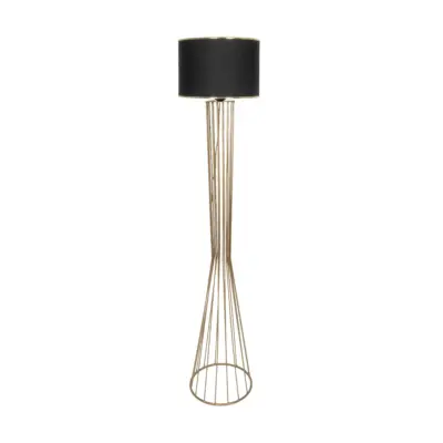 LEDTM® NOVA 201-0042 Μοντέρνο Επιδαπέδιο Φωτιστικό 1 x E27 IP20 Χρυσό Μεταλλό με Μαύρο Ύφασμα - Μ32 x Π32 x Υ152cm - Image 4