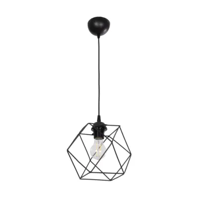 LEDTM® SOLIS 201-0045 Vintage Κρεμαστό Φωτιστικό Πλέγμα Μονόφωτο 1 x E27 IP20 Μαύρο Μέταλλο - Μ25 x Π25 x Υ24cm - Image 4