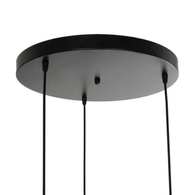 LEDTM® RAYLO 201-0048 Vintage Κρεμαστό Φωτιστικό Πλέγμα Τριφωτο 3 x E27 IP20 Μαύρο Μέταλλο με Μπεζ Σχοινί - Μ44 x Π44 x Υ73cm - Image 10