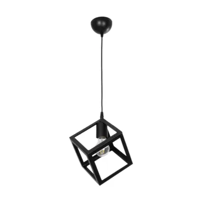 LEDTM® DISE 201-0049 Μοντέρνο Κρεμαστό Φωτιστικό Κύβος Μονόφωτο 1 x E27 IP20 Μαύρο Μέταλλο - Μ28 x Π28 x Υ31cm - Image 4