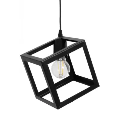 LEDTM® DISE 201-0049 Μοντέρνο Κρεμαστό Φωτιστικό Κύβος Μονόφωτο 1 x E27 IP20 Μαύρο Μέταλλο - Μ28 x Π28 x Υ31cm - Image 6