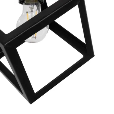 LEDTM® DISE 201-0049 Μοντέρνο Κρεμαστό Φωτιστικό Κύβος Μονόφωτο 1 x E27 IP20 Μαύρο Μέταλλο - Μ28 x Π28 x Υ31cm - Image 8