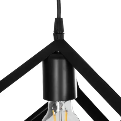 LEDTM® DISE 201-0049 Μοντέρνο Κρεμαστό Φωτιστικό Κύβος Μονόφωτο 1 x E27 IP20 Μαύρο Μέταλλο - Μ28 x Π28 x Υ31cm - Image 9