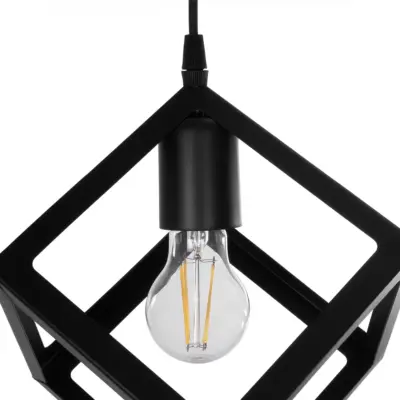 LEDTM® DISE 201-0050 Μοντέρνο Κρεμαστό Φωτιστικό Κύβος Δίφωτο 2 x E27 IP20 Μαύρο Μέταλλο - Μ50 x Π30 x Υ50cm - Image 8