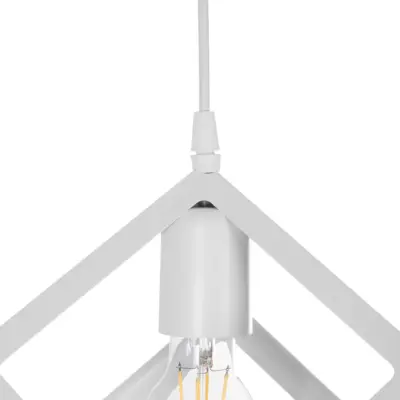 LEDTM® DISE 201-0052 Μοντέρνο Κρεμαστό Φωτιστικό Κύβος Μονόφωτο 1 x E27 IP20 Λευκό Μέταλλο - Μ28 x Π28 x Υ31cm - Image 9
