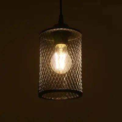 LEDTM® NOVAON 201-0058 Μοντέρνο Κρεμαστό Φωτιστικό Πλέγμα Μονόφωτο 1 x E27 IP20 Μαύρο Μέταλλο - Μ12 x Π12 x Υ23cm - Image 3