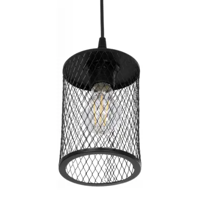 LEDTM® NOVAON 201-0058 Μοντέρνο Κρεμαστό Φωτιστικό Πλέγμα Μονόφωτο 1 x E27 IP20 Μαύρο Μέταλλο - Μ12 x Π12 x Υ23cm - Image 6
