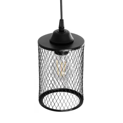 LEDTM® NOVAON 201-0058 Μοντέρνο Κρεμαστό Φωτιστικό Πλέγμα Μονόφωτο 1 x E27 IP20 Μαύρο Μέταλλο - Μ12 x Π12 x Υ23cm - Image 7