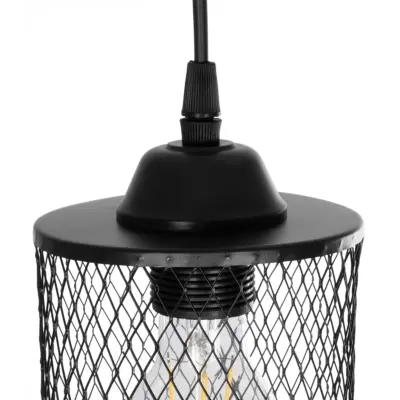 LEDTM® NOVAON 201-0058 Μοντέρνο Κρεμαστό Φωτιστικό Πλέγμα Μονόφωτο 1 x E27 IP20 Μαύρο Μέταλλο - Μ12 x Π12 x Υ23cm - Image 9