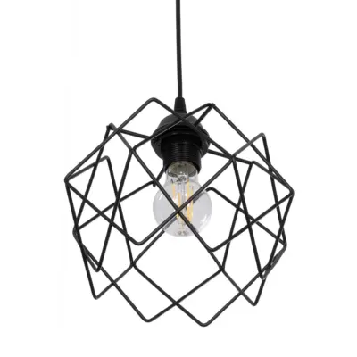 LEDTM® SOLON 201-0059 Μοντέρνο Κρεμαστό Φωτιστικό Πλέγμα Μονόφωτο 1 x E27 IP20 Μαύρο Μέταλλο - Μ24 x Π24 x Υ23cm - Image 6