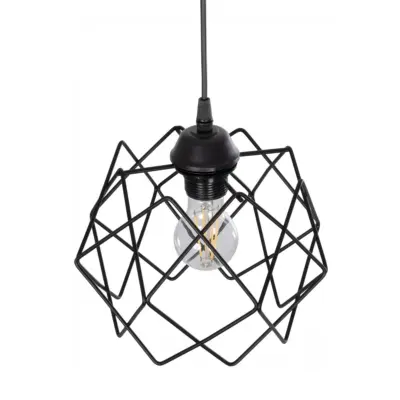 LEDTM® SOLON 201-0059 Μοντέρνο Κρεμαστό Φωτιστικό Πλέγμα Μονόφωτο 1 x E27 IP20 Μαύρο Μέταλλο - Μ24 x Π24 x Υ23cm - Image 7