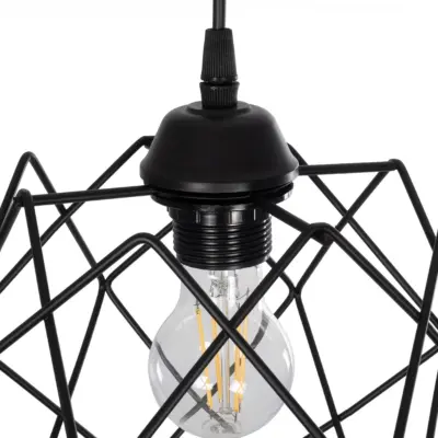 LEDTM® SOLON 201-0059 Μοντέρνο Κρεμαστό Φωτιστικό Πλέγμα Μονόφωτο 1 x E27 IP20 Μαύρο Μέταλλο - Μ24 x Π24 x Υ23cm - Image 9