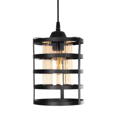 LEDTM® SOLON 201-0060 Μοντέρνο Κρεμαστό Φωτιστικό Πλέγμα Μονόφωτο 1 x E27 IP20 Μπρούτζινο & Μαύρο Μέταλλο με Μελί Γυαλί - Μ16 x Π16 x Υ26cm - Image 5