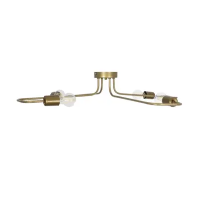 LEDTM® MOORNA 201-0065 Vintage Φωτιστικό Οροφής Πλέγμα Πολύφωτο 4 x E27 IP20 Χρυσό Μέταλλο - Μ97 x Π97 x Υ7cm - Image 4