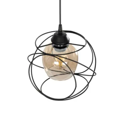 LEDTM® GLINDER 201-0068 Vintage Κρεμαστό Φωτιστικό Οροφής Πλέγμα Μονόφωτο 1 x E27 IP20 Μαύρο Μέταλλο - Μ25 x Π18 x Υ24cm - Image 7