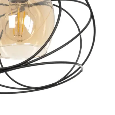 LEDTM® GLINDER 201-0068 Vintage Κρεμαστό Φωτιστικό Οροφής Πλέγμα Μονόφωτο 1 x E27 IP20 Μαύρο Μέταλλο - Μ25 x Π18 x Υ24cm - Image 8