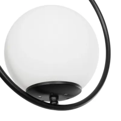 LEDTM® CIRCLE 201-0075 Vintage Κρεμαστό Φωτιστικό  Μονόφωτο Μπάλα  1 x E27 IP20 Μαύρο Μέταλλο με Λευκό Γυαλί - Μ26 x Π26 x Υ29cm - Image 8