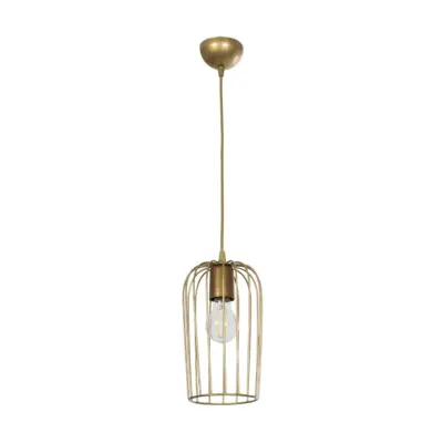 LEDTM® GLOMIA 201-0085 Vintage Κρεμαστό Φωτιστικό Πλέγμα Μονόφωτο 1 x E27 IP20 Μαύρο & Μπρούτζινο Μέταλλο - Μ14 x Π14 x Υ27cm - Image 4
