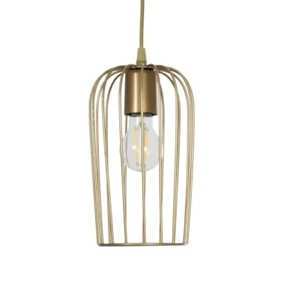 LEDTM® GLOMIA 201-0085 Vintage Κρεμαστό Φωτιστικό Πλέγμα Μονόφωτο 1 x E27 IP20 Μαύρο & Μπρούτζινο Μέταλλο - Μ14 x Π14 x Υ27cm - Image 5