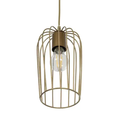 LEDTM® GLOMIA 201-0085 Vintage Κρεμαστό Φωτιστικό Πλέγμα Μονόφωτο 1 x E27 IP20 Μαύρο & Μπρούτζινο Μέταλλο - Μ14 x Π14 x Υ27cm - Image 6