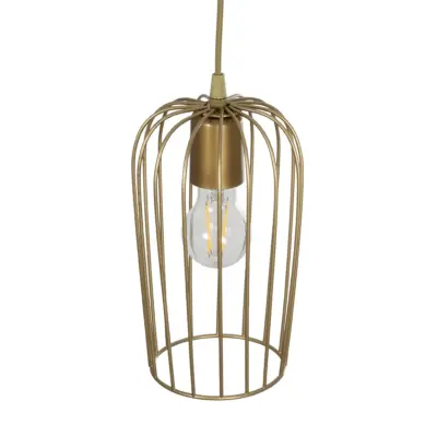 LEDTM® GLOMIA 201-0085 Vintage Κρεμαστό Φωτιστικό Πλέγμα Μονόφωτο 1 x E27 IP20 Μαύρο & Μπρούτζινο Μέταλλο - Μ14 x Π14 x Υ27cm - Image 7
