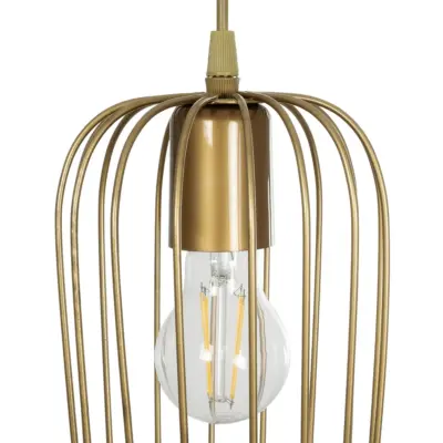 LEDTM® GLOMIA 201-0085 Vintage Κρεμαστό Φωτιστικό Πλέγμα Μονόφωτο 1 x E27 IP20 Μαύρο & Μπρούτζινο Μέταλλο - Μ14 x Π14 x Υ27cm - Image 8