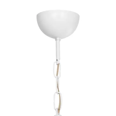 LEDTM® GLORA 201-0089 Vintage Κρεμαστό Φωτιστικό Καμπάνα Μονόφωτο 1 x E27 IP20 Λευκο Μέταλλο με Μπεζ Σχοινί - Μ30 x Π30 x Υ29cm - Image 10