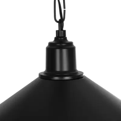 LEDTM® GLORA 201-0090 Vintage Κρεμαστό Φωτιστικό Καμπάνα Μονόφωτο 1 x E27 IP20 Μαύρο Μέταλλο με Μπεζ Σχοινί - Μ30 x Π30 x Υ29cm - Image 9
