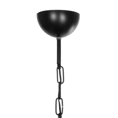 LEDTM® GLORA 201-0090 Vintage Κρεμαστό Φωτιστικό Καμπάνα Μονόφωτο 1 x E27 IP20 Μαύρο Μέταλλο με Μπεζ Σχοινί - Μ30 x Π30 x Υ29cm - Image 10
