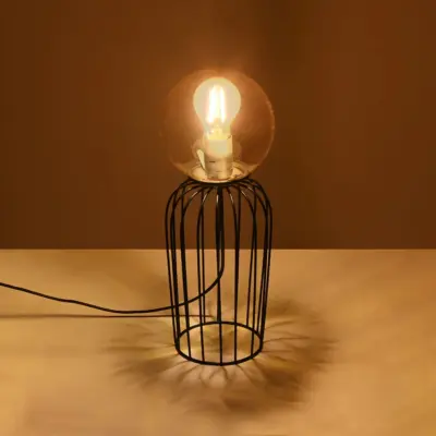 LEDTM® ZENITH 201-0094 Vintage Επιτραπέζιο Φωτιστικό Μπάλα Μονόφωτο 1 x E27 IP20 Μαύρο Μέταλλο με Μελί Γυαλί - Μ15 x Π15 x Υ40cm - Image 3