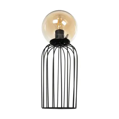 LEDTM® ZENITH 201-0094 Vintage Επιτραπέζιο Φωτιστικό Μπάλα Μονόφωτο 1 x E27 IP20 Μαύρο Μέταλλο με Μελί Γυαλί - Μ15 x Π15 x Υ40cm - Image 5