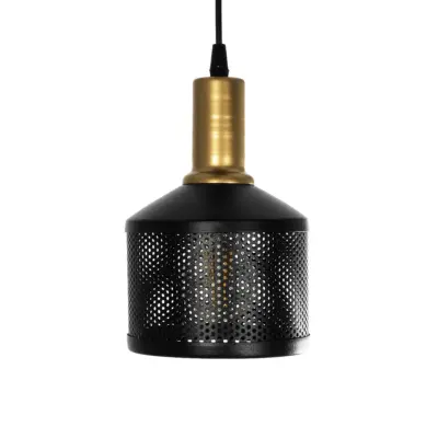 LEDTM® RADIANT 201-0097 Vintage Κρεμαστό Φωτιστικό Πλέγμα Τρίφωτο 3 x E27 IP20 Μαύρο & Χρυσό Μέταλλο - Μ38 x Π38 x Υ50cm - Image 7