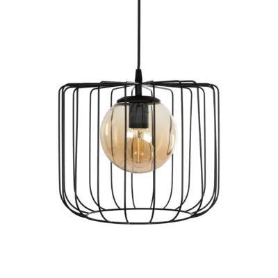 LEDTM® FLAMIA 201-0099 Vintage Κρεμαστό Φωτιστικό Πλέγμα Μονόφωτο 1 x E27 IP20 Μαύρο Μέταλλο - Μ31 x Π31 x Υ29cm - Image 5
