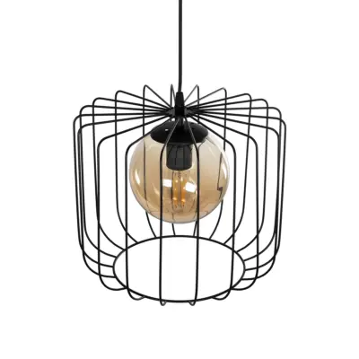 LEDTM® FLAMIA 201-0099 Vintage Κρεμαστό Φωτιστικό Πλέγμα Μονόφωτο 1 x E27 IP20 Μαύρο Μέταλλο - Μ31 x Π31 x Υ29cm - Image 7