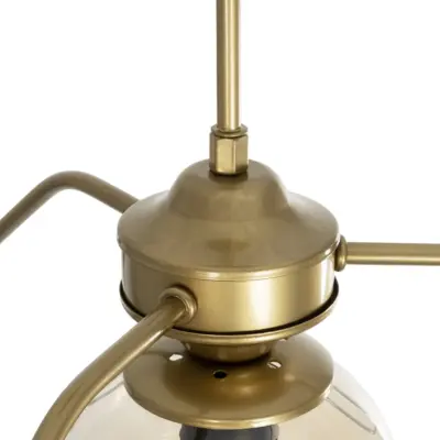 LEDTM® SUNRAY 201-0110 Vintage Φωτιστικό Οροφής Μπάλα Πολύφωτο 4 x E27 IP20 Χρυσό Μέταλλο με Μελί Γυαλί - Μ100 x Π100 x Υ26cm - Image 8