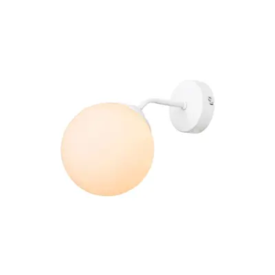 LEDTM® DALPH 203-0035 Vintage Επιτοίχιο Φωτιστικό Απλίκα Μονόφωτο 1 x E27 IP20 Λευκό Μέταλλο με Λευκό Γυαλί - M15 x Π25x Υ22cm - Image 3