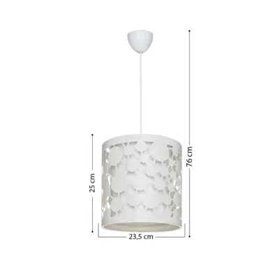 LEDTM® PETAL 203-0065 Μοντέρνο Κρεμαστό Φωτιστικό Καπέλο Μονόφωτο 1 x E27 IP20 Λευκό Πλαστικό - Μ23.5 x Π23.5 x Υ76cm - Image 3