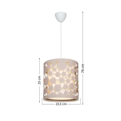 LEDTM® PETAL 203-0066 Μοντέρνο Κρεμαστό Φωτιστικό Καπέλο Μονόφωτο 1 x E27 IP20 Ροζ Πλαστικό - Μ23.5 x Π23.5 x Υ76cm - Image 3