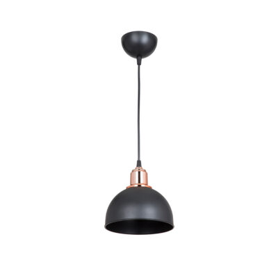 LEDTM® ΗUT 203-0145 Μοντέρνο Κρεμαστό Φωτιστικό Καμπάνα Μονόφωτο 1 x E27 IP20 Μάυρο με Χρυσό Πλαστικό - Μ17.5 x Π17.5 x Υ80cm