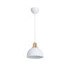 LEDTM® ΗUT 203-0147 Μοντέρνο Κρεμαστό Φωτιστικό Καμπάνα Μονόφωτο 1 x E27 IP20 Λευκό με Χρυσό Πλαστικό - Μ17.5 x Π17.5 x Υ80cm