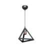 LEDTM® TRIANGLE 203-0161 Μοντέρνο Κρεμαστό Φωτιστικό Καμπάνα Μονόφωτο 1 x E27 IP20 Μάυρο με Χρυσό Πλαστικό - Μ24 x Π24 x Υ86cm