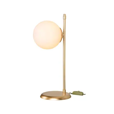 LEDTM® GLOBUS 203-0182 Μοντέρνο Επιτραπέζιο Φωτιστικό Πορτατίφ Μονόφωτο 1 x E27 IP20 Χρυσο Μέταλλο με Λευκό Γυαλί - Μ21 x Π16.5 x Υ45cm - Image 3