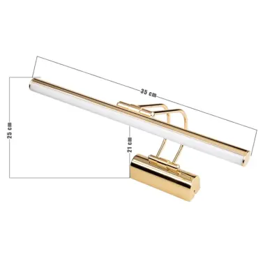 LEDTM® REFINE 203-0185 Φωτιστικό Τοίχου - Απλίκα LED 7W 640lm 120° AC 220-240V IP44 Θερμό Λευκό 2700K Χρυσό - Μ35 x Π25 x Υ9cm - 2 Xρόνια Εγγύηση - Image 4
