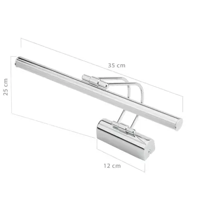 LEDTM® REFINE 203-0187 Φωτιστικό Τοίχου - Απλίκα LED 7W 640lm 120° AC 220-240V IP44 Θερμό Λευκό Χρώμιο - Μ35 x Π25 x Υ9cm - 2 Xρόνια Εγγύηση - Image 4