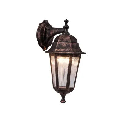 LEDTM® VITRO 203-0196 Vintage Επιτοίχιο Φωτιστικό Φαναράκι Μονόφωτο 1 x E27 IP44 Χάλκινο Πλαστικό - Μ17 x Π20 x Υ36cm - Image 3