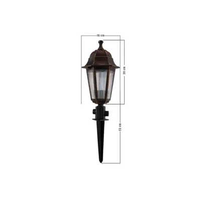 LEDTM® VITRO 203-0198 Vintage Καρφωτό Φωτιστικό Φαναράκι Μονόφωτο 1 x E27 IP44 Χάλκινο & Διάφανο Πλαστικό - Μ16 x Π16 x Υ51cm - Image 3