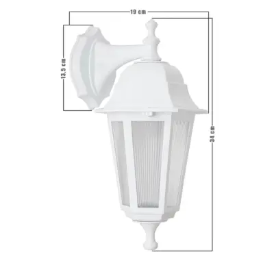 LEDTM® VITRO 203-0201 Vintage Επιτοίχιο Φωτιστικό Φαναράκι Μονόφωτο 1 x E27 IP44 Λευκό Πλαστικό - Μ19 x Π16 x Υ39cm - Image 3