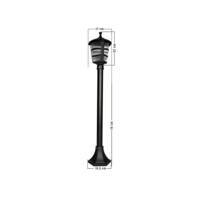 LEDTM® ZARDIN 203-0207 Vintage Επιδαπέδιο Φωτιστικό Κολωνάκι Κήπου Μονόφωτο 1 x E27 IP44 Μαύρο & Διάφανο Πλαστικό - Μ17 x Π17 x Υ100cm - Image 3