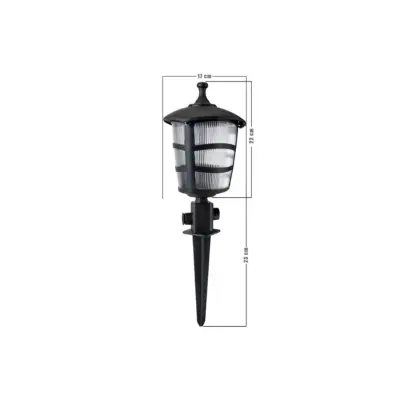 LEDTM® ZARDIN 203-0208 Vintage Καρφωτό Φωτιστικό Φαναράκι Μονόφωτο 1 x E27 IP44 Μαύρο & Διάφανο Πλαστικό - Μ17 x Π17 x Υ45cm - Image 3