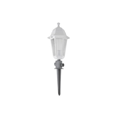 LEDTM® SOLME 203-0223 Vintage Καρφωτό Φωτιστικό Φαναράκι Μονόφωτο 1 x E27 IP44 Λευκό & Διάφανο Πλαστικό - Μ15 x Π15 x Υ45cm